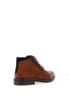 Bugatti Side Zip Lace Up Boots, Cognac