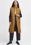 B.Young Amaxa Chevron Padded Long Gilet, Mustard