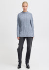 b.young Cable Knit Jumper, Blue