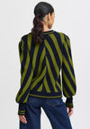 B.Young Milo Chevron Stripe Jumper, Green and Navy