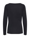 b.Young Perl Draped Long Sleeve Top, Black