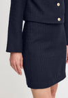 b.young Tweed Mini Pencil Skirt, Navy