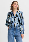 b.young Abstract Print Blouse, Blue Multi