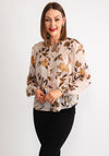 B.Young Haima Sheer Floral Blouse, Nude Multi