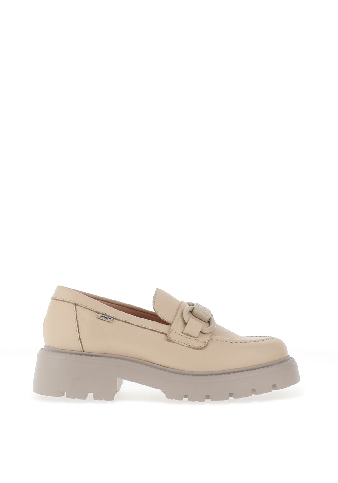 CallagHan Isasa Pebbled Leather Loafers, Beige - McElhinneys