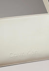 Calvin Klein Logo Embossed Shoulder Bag, Cream