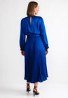 Camelot Satin Pleated Maxi Dress, Royal Blue