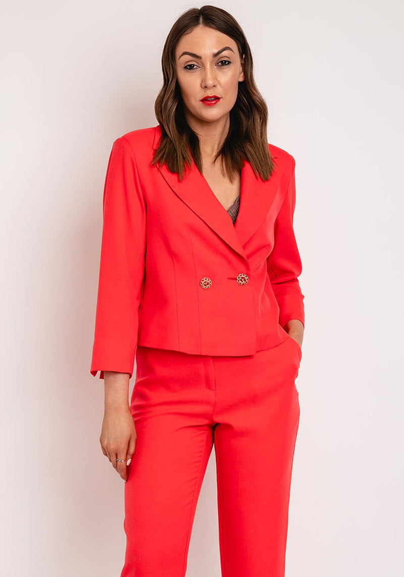 Red Womens Formal Evening Pantsuit With Deep V Blazer, Peplum Blazer, Red  Womens Suit, Dressy Red Suit, Red Suit for Women, Formal Suit 