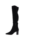 Caprice Suede Block Heel Over The Knee Boots, Black