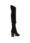 Caprice Suede Block Heel Over The Knee Boots, Black