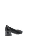 Caprice Leather Block Heels, Black