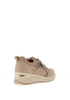 Caprice Metallic Zip Detail Wedge Trainers, Beige