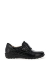 Caprice Crocodile Embossed Patent Shoes, Black