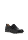 Caprice Elastic Detail Leather Loafers, Black