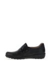 Caprice Elastic Detail Leather Loafers, Black