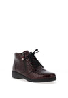 Caprice Crocodile Embossed Patent Ankle Boots, Wine