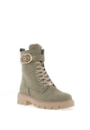 Caprice Lace Up Buckle Detail Military Boots, Khaki