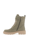 Caprice Lace Up Buckle Detail Military Boots, Khaki