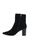 Caprice Faux Suede Heeled Ankle Boots, Black