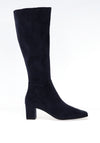 Caprice Faux Suede Stretch Heeled Boots, Navy