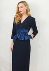 Caroline Kilkenny Everly Corsage Midi Dress, Navy