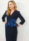 Caroline Kilkenny Everly Corsage Midi Dress, Navy