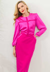 Caroline Kilkenny Luca Pencil Midi Dress, Fuchsia