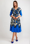 Coco Doll Kaia Print & Contrast Dress, Royal Blue