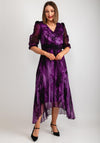 Cassandra Chiffon Pleated Midi Dress, Purple