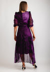 Cassandra Chiffon Pleated Midi Dress, Purple