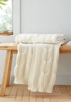 Catherine Lansfield Chunky Marl Knit Throw, Cream