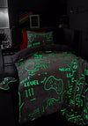 Catherine Lansfield Game Over Glow in the Dark Duvet Set, Grey Multi