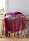 Catherine Lansfield Faux Mohair Check Large Throw, Plum