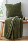 Catherine Lansfield So Soft Velvet Boucle Large Throw, Olive