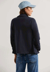 Cecil Ruffle Sleeve Sweat Blazer, Night Sky Blue