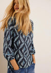 Cecil Abstract Print Tunic Top, Navy