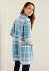 Cecil Checked Open Knit Long Cardigan, Adriatic Blue.