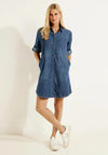 Cecil Cotton Denim Dress, Mid Blue Wash