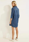 Cecil Cotton Denim Dress, Mid Blue Wash