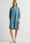 Cecil Corduroy Tiered Knee Length Dress, Adriatic Blue