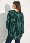 Cecil Abstract Print V Neck Blouse, Green