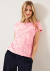 Cecil Leaf Print T-Shirt, Soft Pink