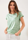 Cecil Leaf Print T-Shirt, Fresh Salvia Green