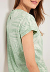 Cecil Leaf Print T-Shirt, Fresh Salvia Green