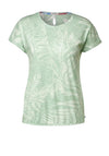 Cecil Leaf Print T-Shirt, Fresh Salvia Green