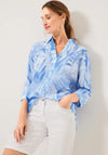 Cecil Leaf Print Blouse, Tranquil Blue