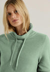 Cecil Drawstring Neckline Ribbed Sweater, Clear Sage Green