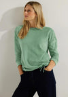 Cecil Drawstring Hem Corduroy Top, Clear Say Green