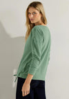 Cecil Drawstring Hem Corduroy Top, Clear Say Green