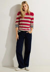 Cecil Multicolour Striped Sweater, Casual Red